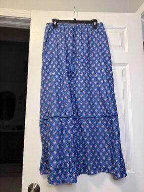 Universal Thread Blue Floral Block Print Maxi Skirt Size M